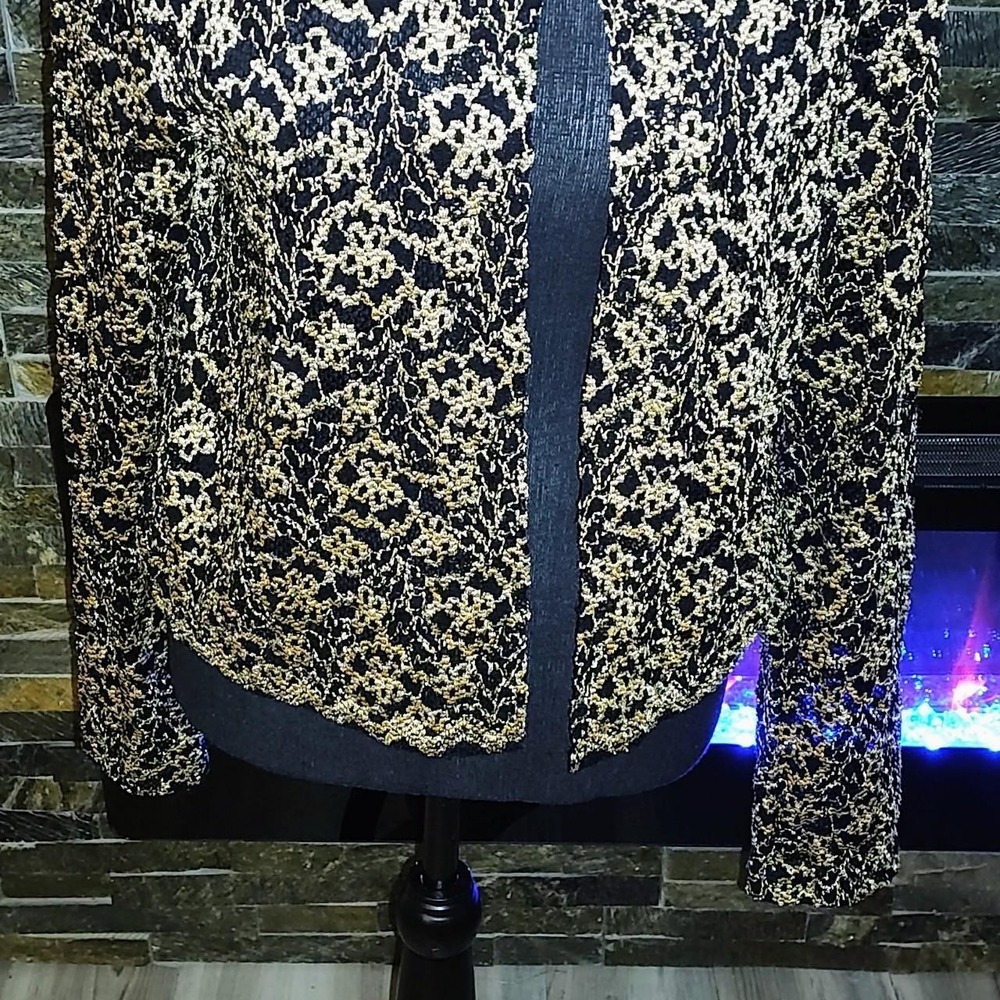 Black and Gold Lace Jacket Size Large